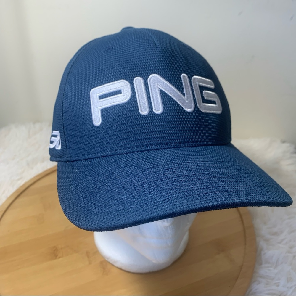 Ping Cap Hat Golf Fitted S-M G30 Flexfit Sensorcool Blue w/ White